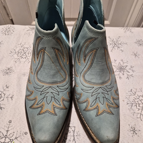 Roper - Blue and Brown Leather Ankle Boots - Picture 2 of 8